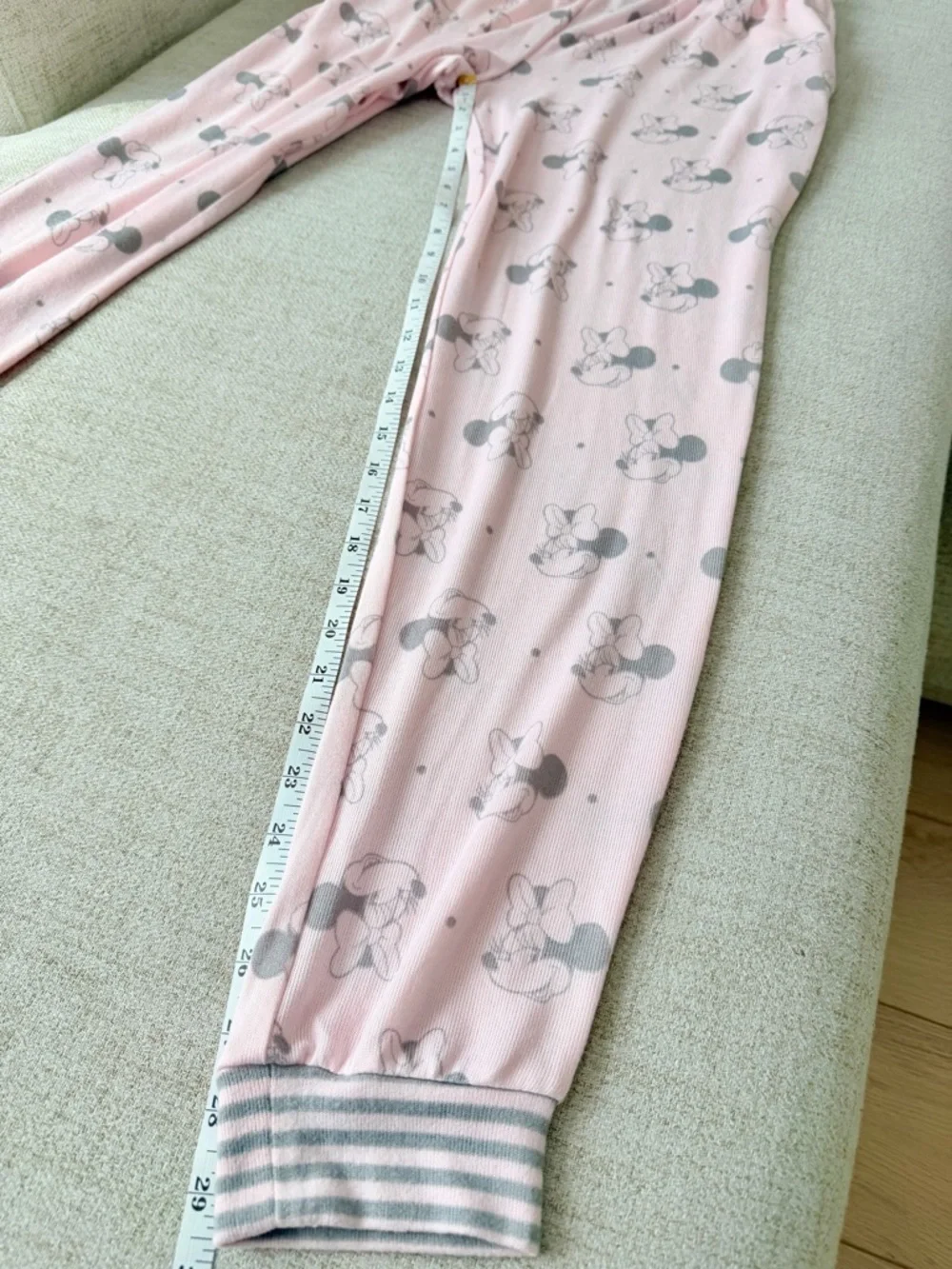 🎀 NWOT Minnie Mouse Light Pink Brushed Knit Jogger Pajama Pants Disney - Picture 11 of 14